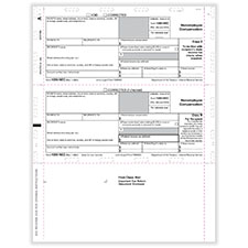 Picture of 1099-NEC Copy B & 2, 3-Up, Z-Fold, 11", Pack of 500 (1,500 Forms)