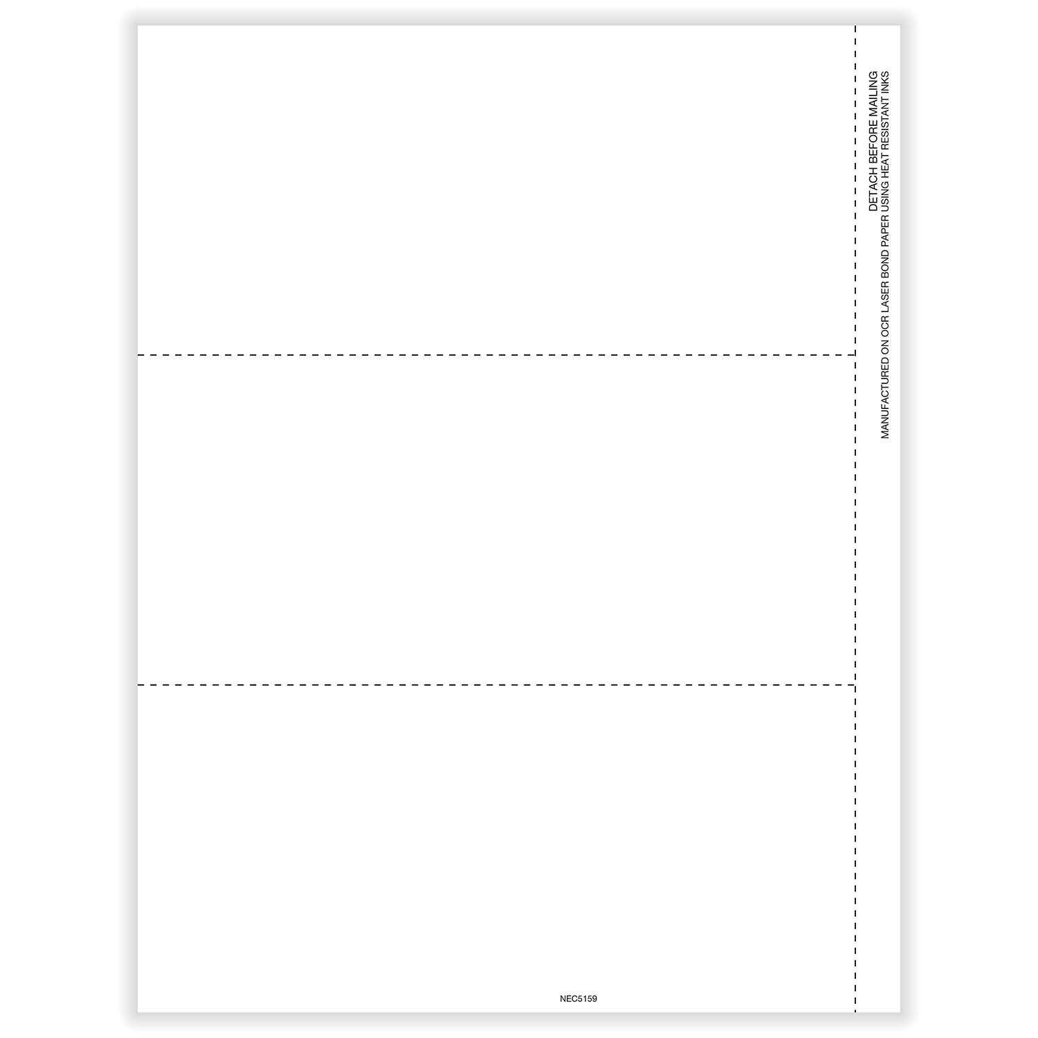 Picture of 1099-NEC Blank, Copy B, 3-Up, Stub, w/ Backer (1,500 Forms)