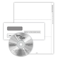 Picture of 1099-NEC REC Copy Only Tax Form Set, Blank with Backer, 3-Up, with Envelopes & LaserLink Software, Pack of 50