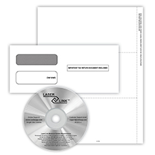 Picture of 1099-NEC REC Copy Only Tax Form Set, Blank without Backer, 3-Part, 3-Up, with Envelopes & LaserLink Software, Pack of 50