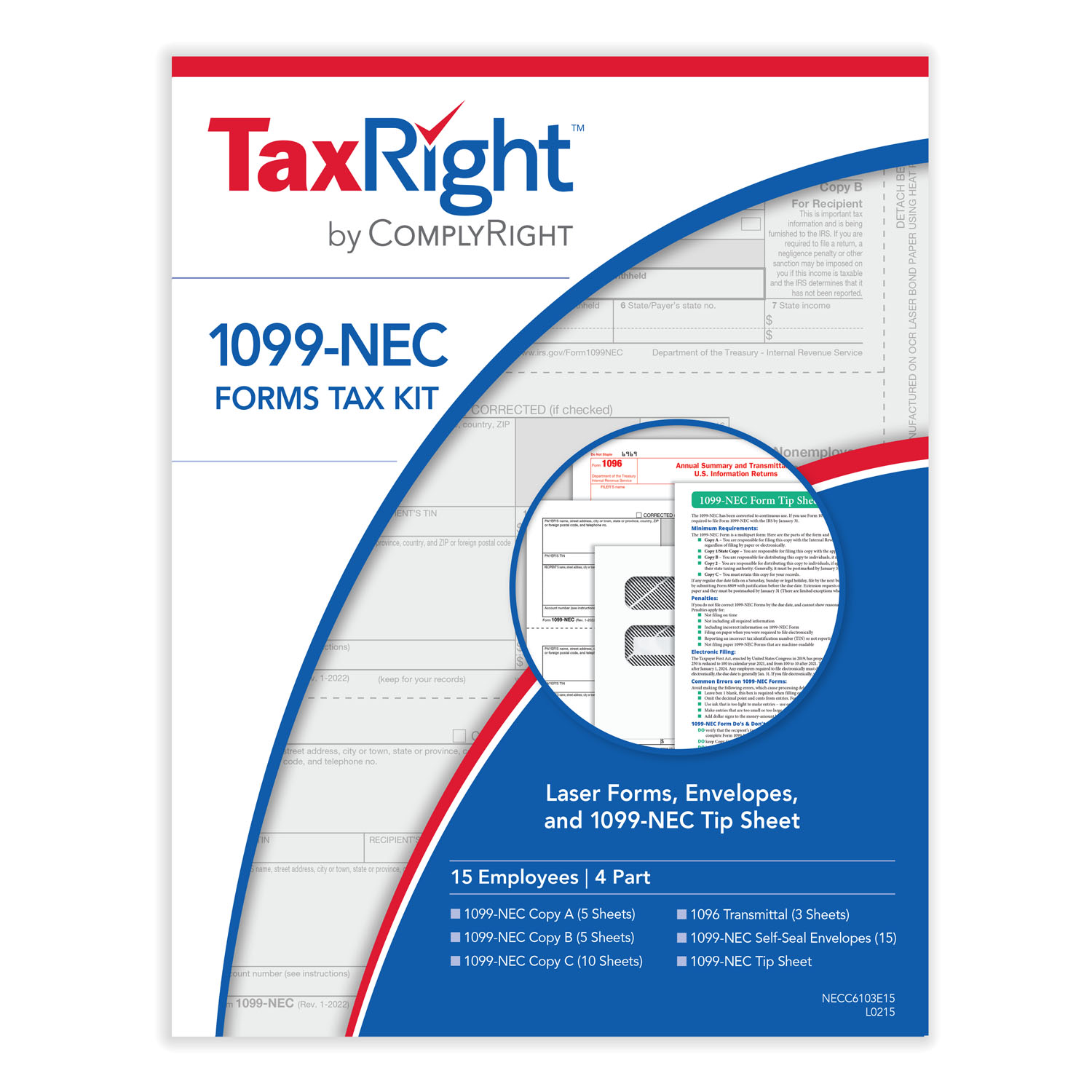 Picture of TaxRight 1099-NEC 4-Part Kit (15 Recipients)