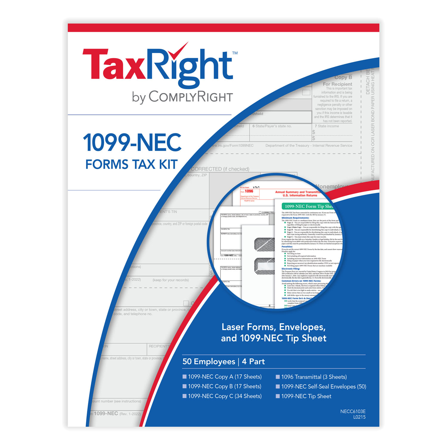Picture of TaxRight 1099-NEC 4-Part Kit (50 Recipients)
