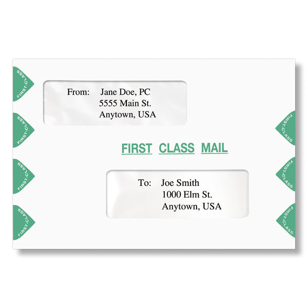 Picture of Double Window Envelope (Moisture Seal), 6" x 9"
