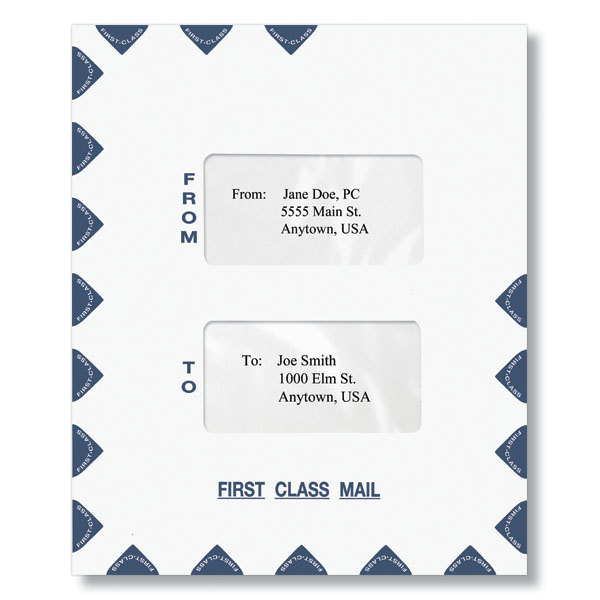 Picture of Portrait-Style Double Window Envelope (Moisture Seal), 9-1/2" x 11-1/2", Pack of 50