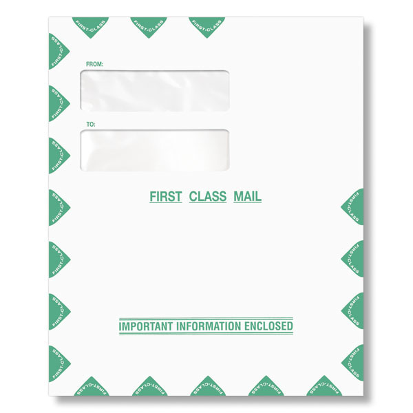 Picture of Portrait Double Window Envelope (Peel & Seal), 9-1/2" x 12", Pack of 50