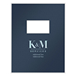 Picture of Tax Presentation Folder (Imprinted), Two Piece Report Cover, Single Window, Navy Blue, 8-1/2" x 11", Pack of 50