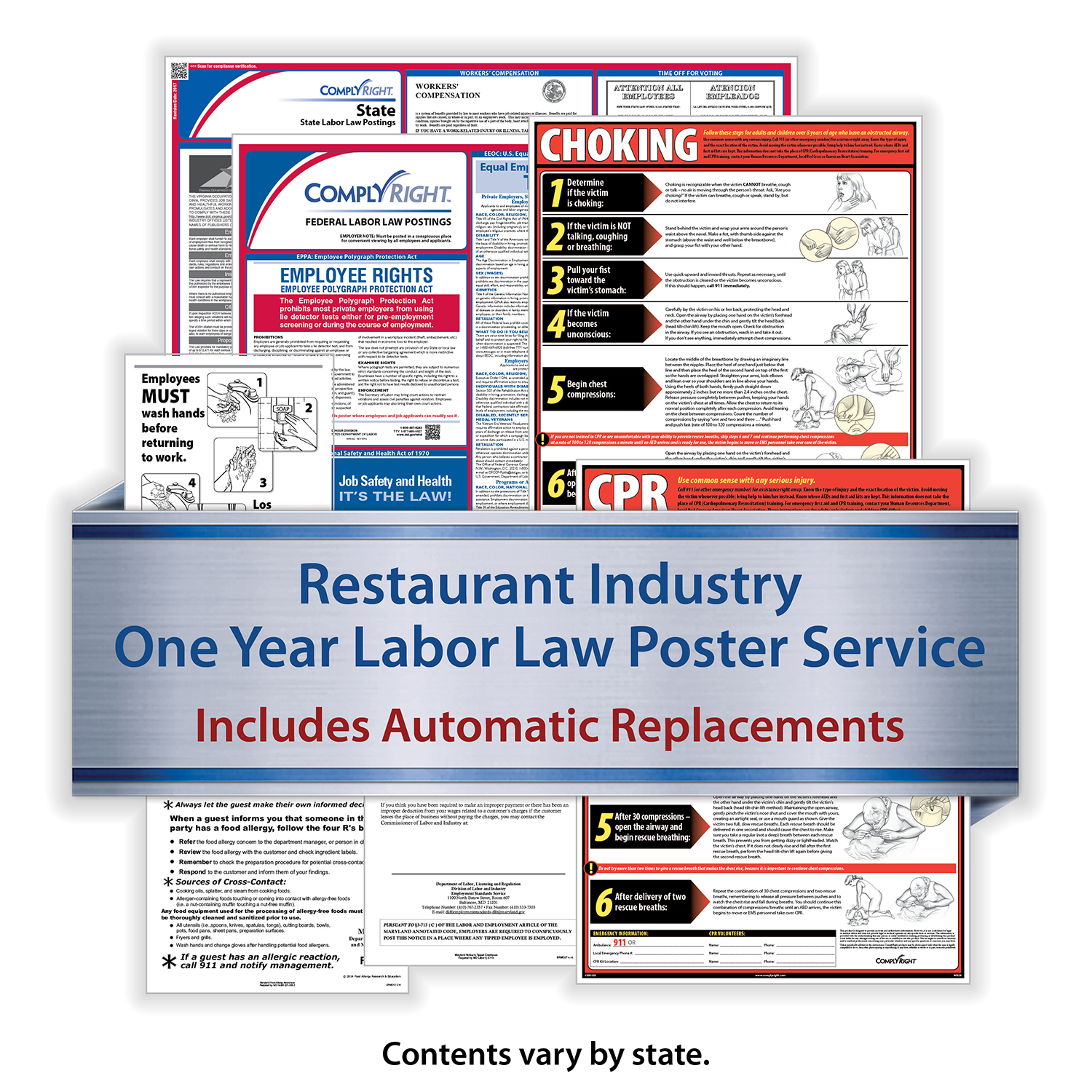 Picture of RESTAURANT - Federal (English) & State (English) Labor Law Poster Service (1-Year)