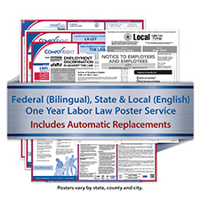 Picture of Federal (Bilingual), State (English) & LOCAL Labor Law Poster Service (1-Year)