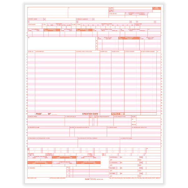 Picture of UB-04 Claim Forms, Laser, Pack of 500