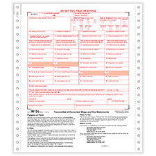 Picture of W-3C, 2-Part, 1-Wide, Dateless, Continuous, Transmittal Of Corrected Income