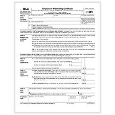Picture of 2020 W-4 Employee's Withholding Allowance Form, 1-Part