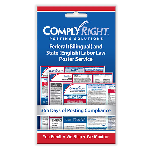 Picture of Federal (Bilingual) & State (English) Labor Law Poster Service - Card